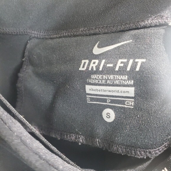 Nike Dri-Fit Elastic Drawstring Waist Crop Running Workout Pants Black small - Picture 3 of 7